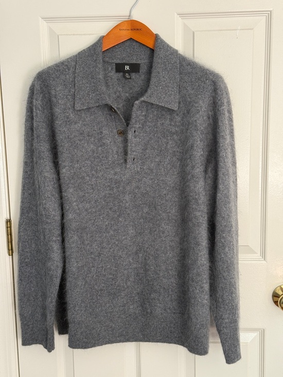 Banana Republic Other - Banana Republic Cashmere Gray Polo Sweater